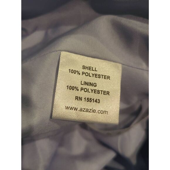 NWT Azazie Dress Women's 20 Blue Ice Periwinkle Chiffon Long Sleeveless V Neck - Picture 6 of 8